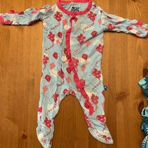 Kickee Pants 0-3 Ruffle Pajamas